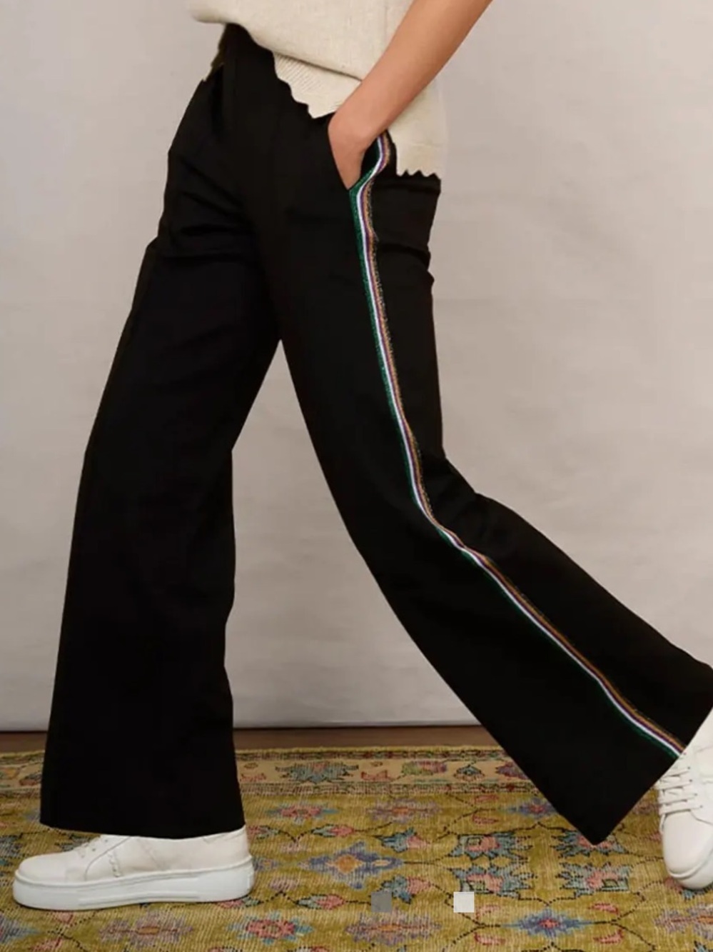 WYSE NWT Black Carolle Ponte Wide Leg Trouser Pant Black New Business Women’s 12